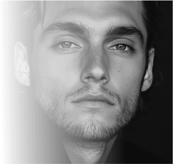 man black and white